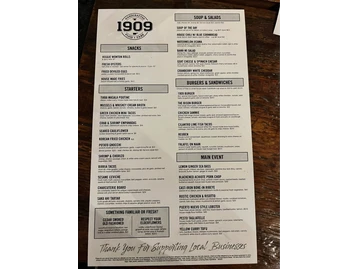 1909 Temecula menu photo