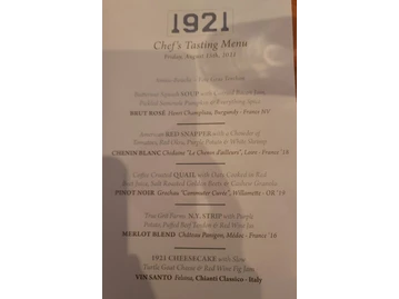 1921 Mount Dora menu photo