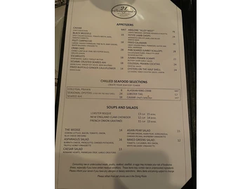 21 Oceanfront menu photo