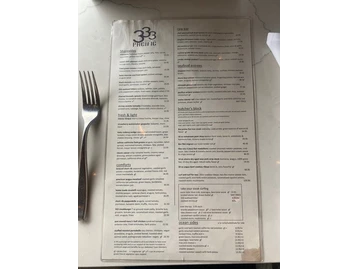 333 Pacific menu photo