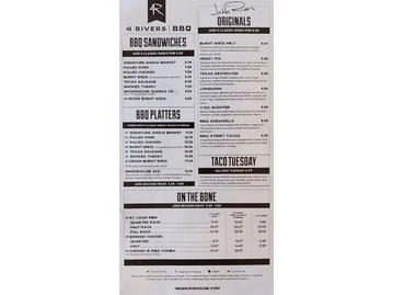 4 Rivers Smokehouse menu photo