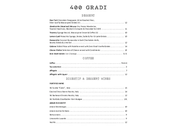 400 Gradi Dallas menu photo