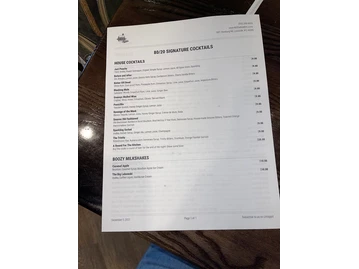 80/20 @ Kaelin's Restaurant menu photo