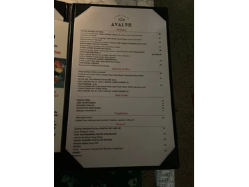 A Fish Called Avalon menu photo