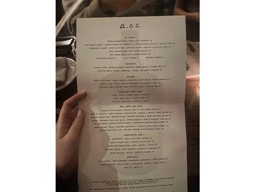 A.O.C. menu photo