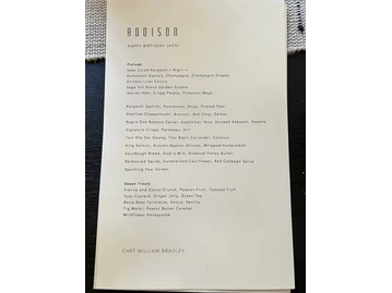 ADDISON RESTAURANT menu photo