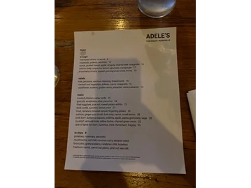 Adele's Nashville menu photo