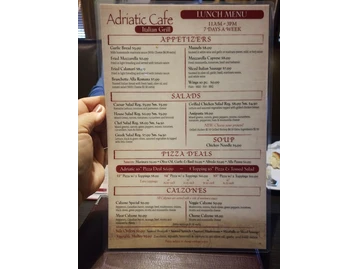 Adriatic Cafe Italian Grill menu photo