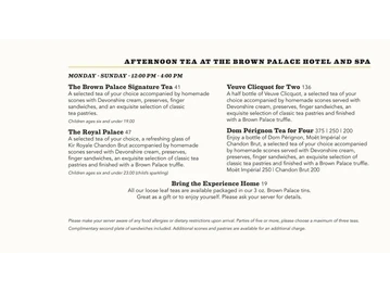 Afternoon Tea at The Brown Palace menu photo