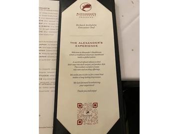 Alexander's Steakhouse menu photo