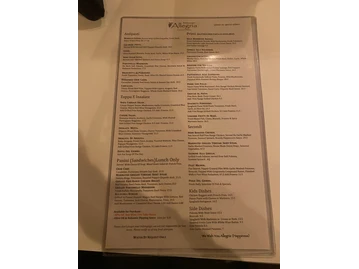Allegria menu photo