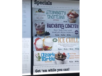 Andy's Frozen Custard menu photo