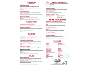Andy's Frozen Custard menu photo