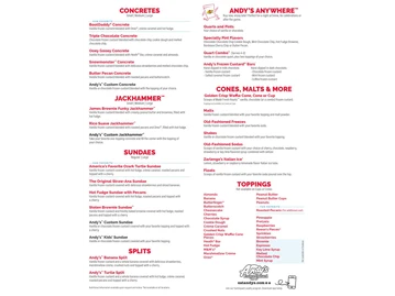 Andy's Frozen Custard menu photo