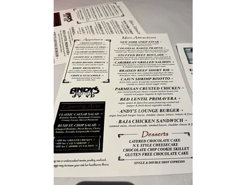 Andy's Jazz Club & Restaurant menu photo
