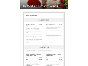 Angelina's Ristorante: Fine Italian Dining menu photo