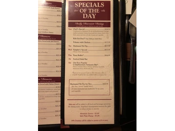 Angelina's Spaghetti House menu photo