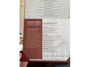 Anthony's HomePort Kirkland menu photo