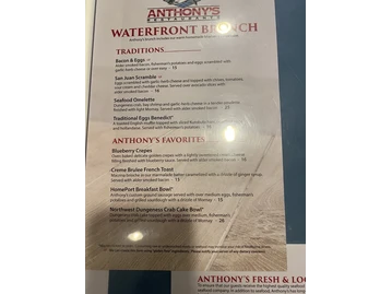 Anthony's HomePort Kirkland menu photo