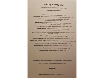 Anthony's Prime Steak & Seafood menu photo