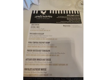 Artisans menu photo