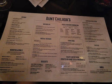 Aunt Chiladas Squaw Peak menu photo