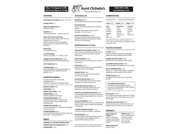 Aunt Chiladas Squaw Peak menu photo