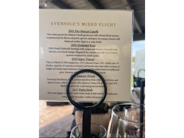 Avensole Winery menu photo