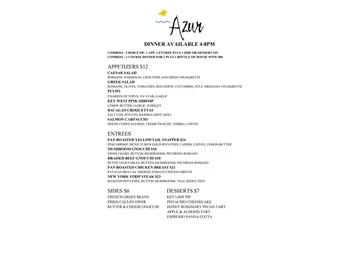 Azur Restaurant menu photo