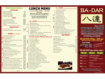 Ba-Dar Chinese Restaurant menu photo