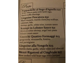 Baci Restaurant menu photo