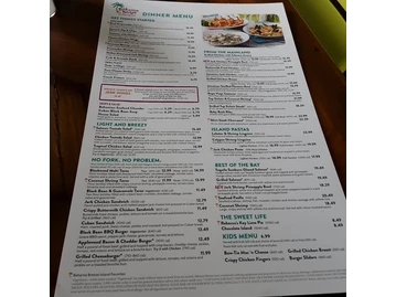 Bahama Breeze menu photo