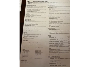 Bahama Breeze menu photo