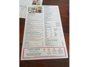 Bahama Breeze menu photo