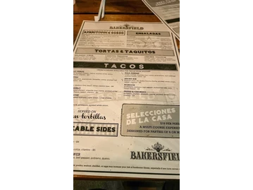 Bakersfield menu photo