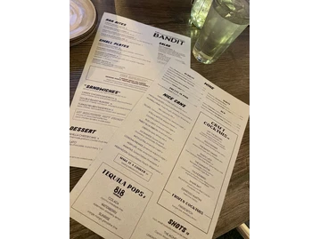 Bandit menu photo