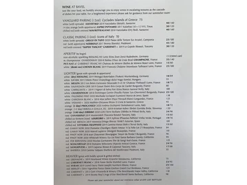 Bavel menu photo