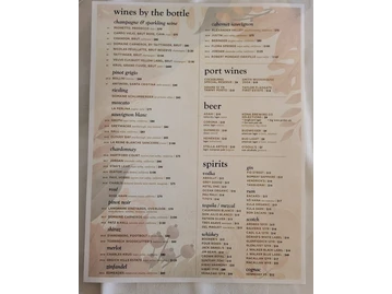 Beachhouse at the Moana menu photo
