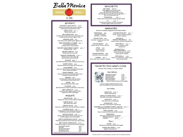 Bella Monica menu photo
