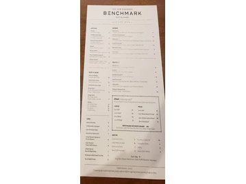 Benchmark Restaurant menu photo