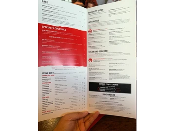 Benihana menu photo