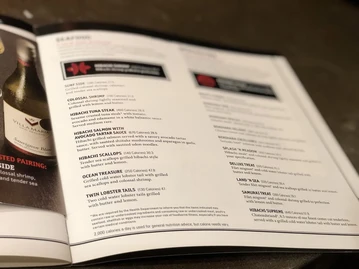 Benihana menu photo