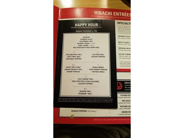 Benihana menu photo