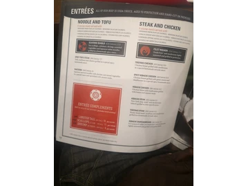 Benihana menu photo