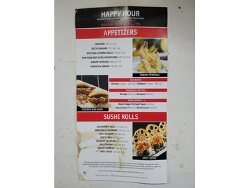 Benihana menu photo