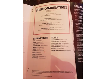 Benihana menu photo
