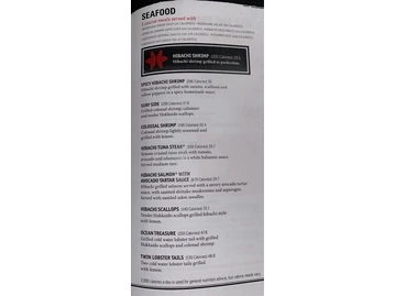 Benihana menu photo