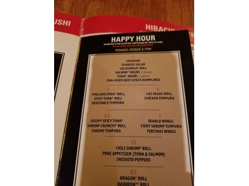 Benihana menu photo