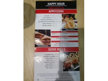 Benihana menu photo