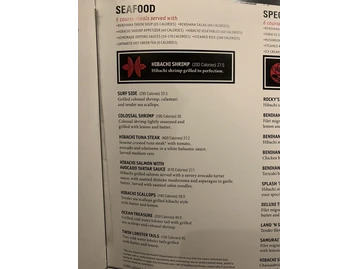 Benihana menu photo